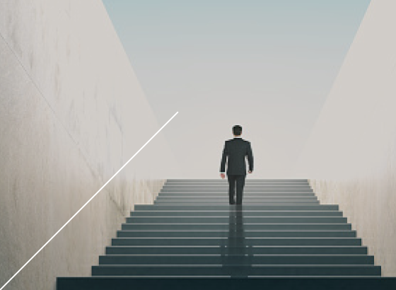 Man climbing stairs