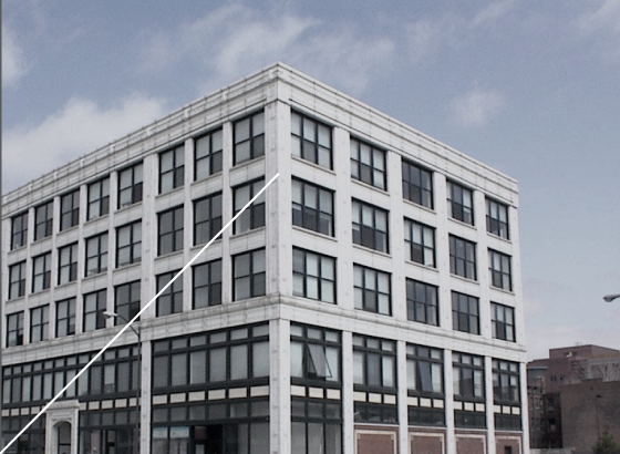 Three quarter view of a building